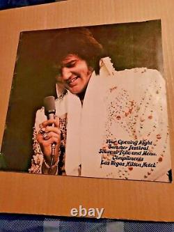 Elvis 1975 Rare Opening Night Summer Festival Folio, NM with Rare Menu, Mint