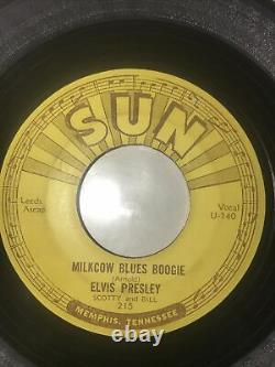 Elvis 45 SUN 215 Milkcow Blues Heartbreaker Rare original pushmarks BMI VG+