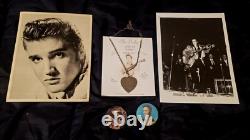 Elvis Presley 1956 Rare Love Me Tender Necklace W Pins W Photos Vintage 1950