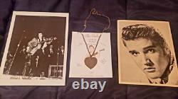Elvis Presley 1956 Rare Love Me Tender Necklace W Pins W Photos Vintage 1950