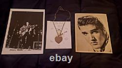 Elvis Presley 1956 Rare Love Me Tender Necklace W Pins W Photos Vintage 1950