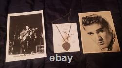 Elvis Presley 1956 Rare Love Me Tender Necklace W Pins W Photos Vintage 1950