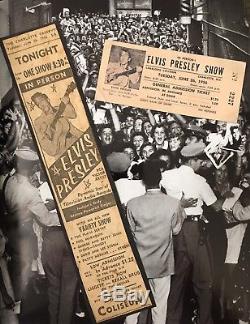Elvis Presley-1956-Ticket & Newspaper Ad- Charlotte, NC -RARE- CONCERT AD Cool