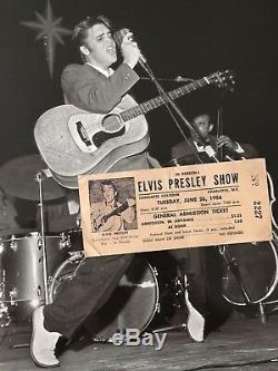 Elvis Presley-1956-Ticket & Newspaper Ad- Charlotte, NC -RARE- CONCERT AD Cool