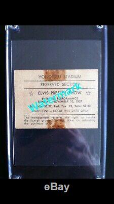 Elvis Presley 1957 (rare) Original Hawaii Concert Ticket At The Honolulu Stadium