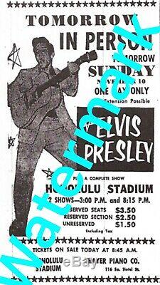 Elvis Presley 1957 (rare) Original Hawaii Concert Ticket At The Honolulu Stadium