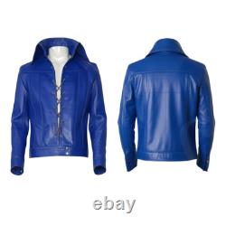 Elvis Presley 1968 Comeback Special Soft Skin BlueLeather jacket Tribute Artist