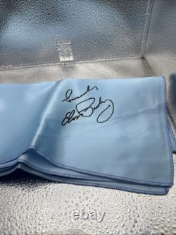 Elvis Presley 1970's Graceland Scarf Blue Facsimile Signature Rare Sincerely Ep