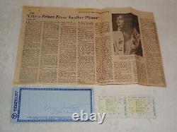 Elvis Presley 1972 Madison Square Garden (2) Ticket Stubs & Article 6/10/72 Rare