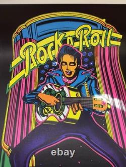 Elvis Presley 1973 Saladin Productions Black light Poster Rare 35x23