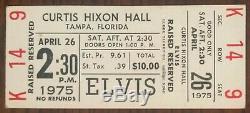Elvis Presley-1975 RARE Unused Concert Ticket (Tampa-Curtis Hixon Hall)