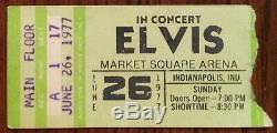 Elvis Presley-1977 RARE Concert Ticket Stub (Indianapolis-Last Ever Concert)