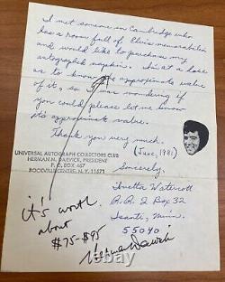 Elvis Presley 1st Las Vegas debut signed New Frontier Casino Napkin 1956, Rare