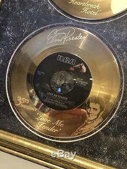 Elvis Presley 24KT Gold Plated Records Heart Break Hotel & Love Me Tender RARE