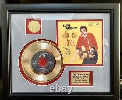 Elvis Presley 24kt gold 45rpm framed'Jailhouse Rock' With COA Rare