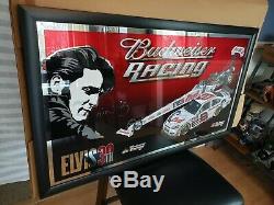 Elvis Presley 30th Dale Jr Budweiser Racing Bar Mirror Sign 37.5x21.75 Rare