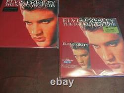 Elvis Presley 3 Lps 50 Greatest Hits Uk 2000 Rare Deluxe Packaging + CD + Bonus