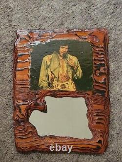 Elvis Presley 3pc. Wooden Mirrored Picture Set RARE