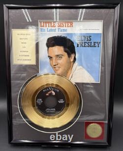 Elvis Presley 45 Little Sister 1961 Hit 24K Gold Plated Record Licensed Rare