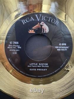 Elvis Presley 45 Little Sister 1961 Hit 24K Gold Plated Record Licensed Rare