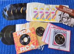 Elvis Presley 45s Vinyl Lot RCA Victor Sleeves + Rare Pressings Shrinking Set