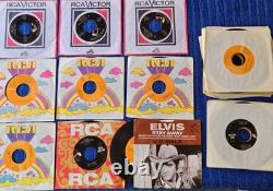 Elvis Presley 45s Vinyl Lot RCA Victor Sleeves + Rare Pressings Shrinking Set