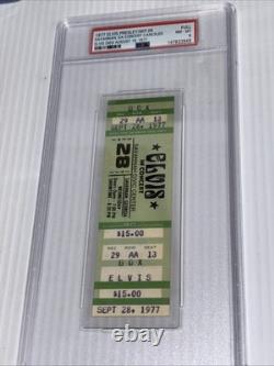 Elvis Presley 9/28/77 CANCELLED Unused Concert Ticket PSA 8 Slab RARE