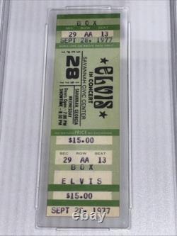 Elvis Presley 9/28/77 CANCELLED Unused Concert Ticket PSA 8 Slab RARE
