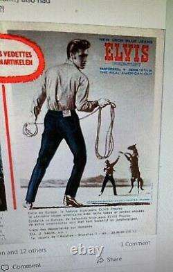 Elvis Presley Ad Store Display New Denim Jeans J. Salik 1950's Brussels RARE