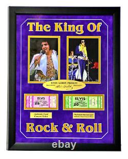 Elvis Presley Authentic Tickets Collage Framed Facsimilie Autograph Rare #D/25