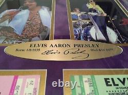 Elvis Presley Authentic Tickets Collage Framed Facsimilie Autograph Rare #D/25