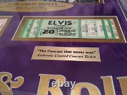 Elvis Presley Authentic Tickets Collage Framed Facsimilie Autograph Rare #D/25