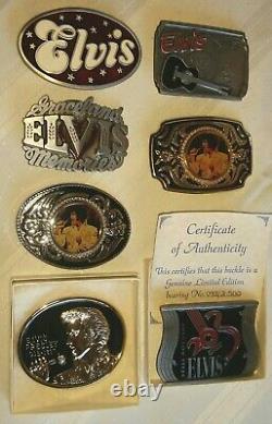 Elvis Presley Belt Buckles The King of Rock & Roll 7 Rare USA Collectibles New