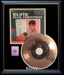 Elvis Presley Blue Christmas 45 RPM Gold Metalized Record Rare Non Riaa
