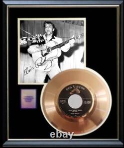 Elvis Presley Blue Suede Shoes Gold Record W-printed Signed Autograph Rare