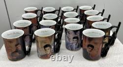 Elvis Presley Bradford Exchange Guitar Mugs Lot of 17 RARE