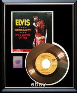Elvis Presley Burning Love 45 RPM Gold Metalized Record Rare Non Riaa Award