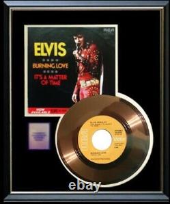 Elvis Presley Burning Love 45 RPM Gold Metalized Record Rare Non Riaa Award