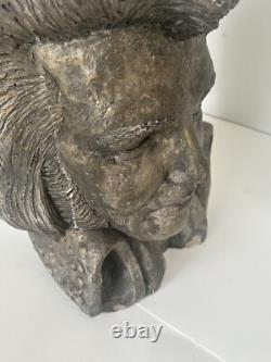 Elvis Presley Bust Sculptor signed Mike Makras Rare 15, 44lbs LARGE Heavy 1977
