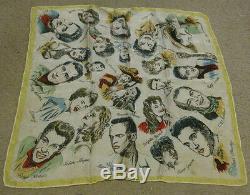 Elvis Presley Celebrity Handkerchief 1950's Silk RARE Bardot Dean