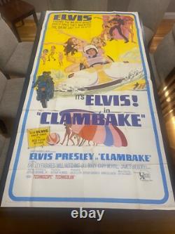 Elvis Presley Clambake 1967 Original Three Sheet Movie Poster -RARE