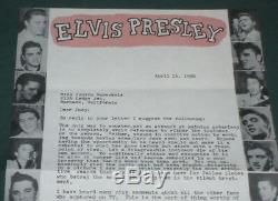 Elvis Presley Colonel Parkers Office Letter 1958 Tom Diskin Judy Spreckles RARE