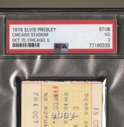 Elvis Presley Concert Ticket 1976 Chicago Stadium PSA 3 Pop 1 rare Oct 15