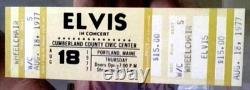 Elvis Presley Concert Ticket, Rare Wheelchair Section, 8 / 18 / 1977