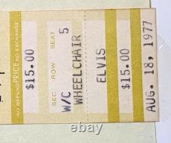 Elvis Presley Concert Ticket, Rare Wheelchair Section, 8 / 18 / 1977 Elvis Presley Concert Ticket, Rare Wheelchair Section, 8 / 18 / 1977