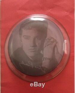 Elvis Presley EPE 1956 glass ashtray/coaster With CLEAR Rim Very Rare