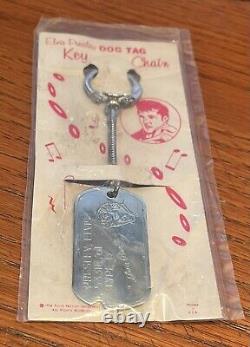 Elvis Presley EPE Dog Tag Key Chain With Card Intact 1956 Rare