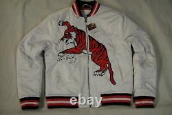 Elvis Presley Embroidered Tiger Quilted White Varsity Jacket New Official Rare