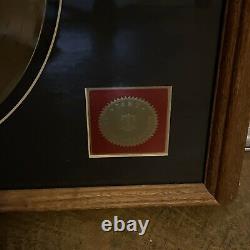 Elvis Presley Framed 24k Gold Plated Record Limited Edition Rare