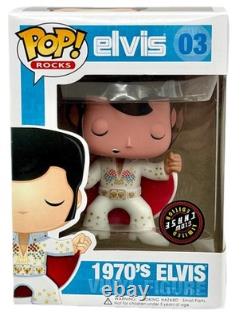 Elvis Presley Funko Pop Rocks #03 1970s GITD Glow Chase Limited Edition Rare